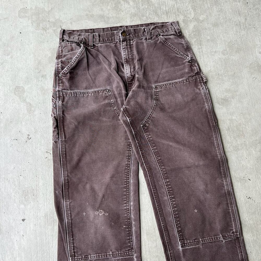 Carhartt faded brown double knee work wear carpenter pants - Picture 2 of 13